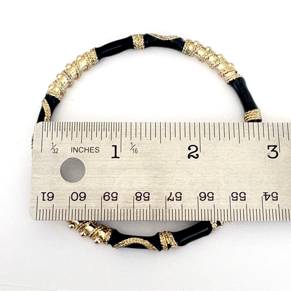 Black Gold Scroll Design Bracelet Bangle - Picture 3 of 7